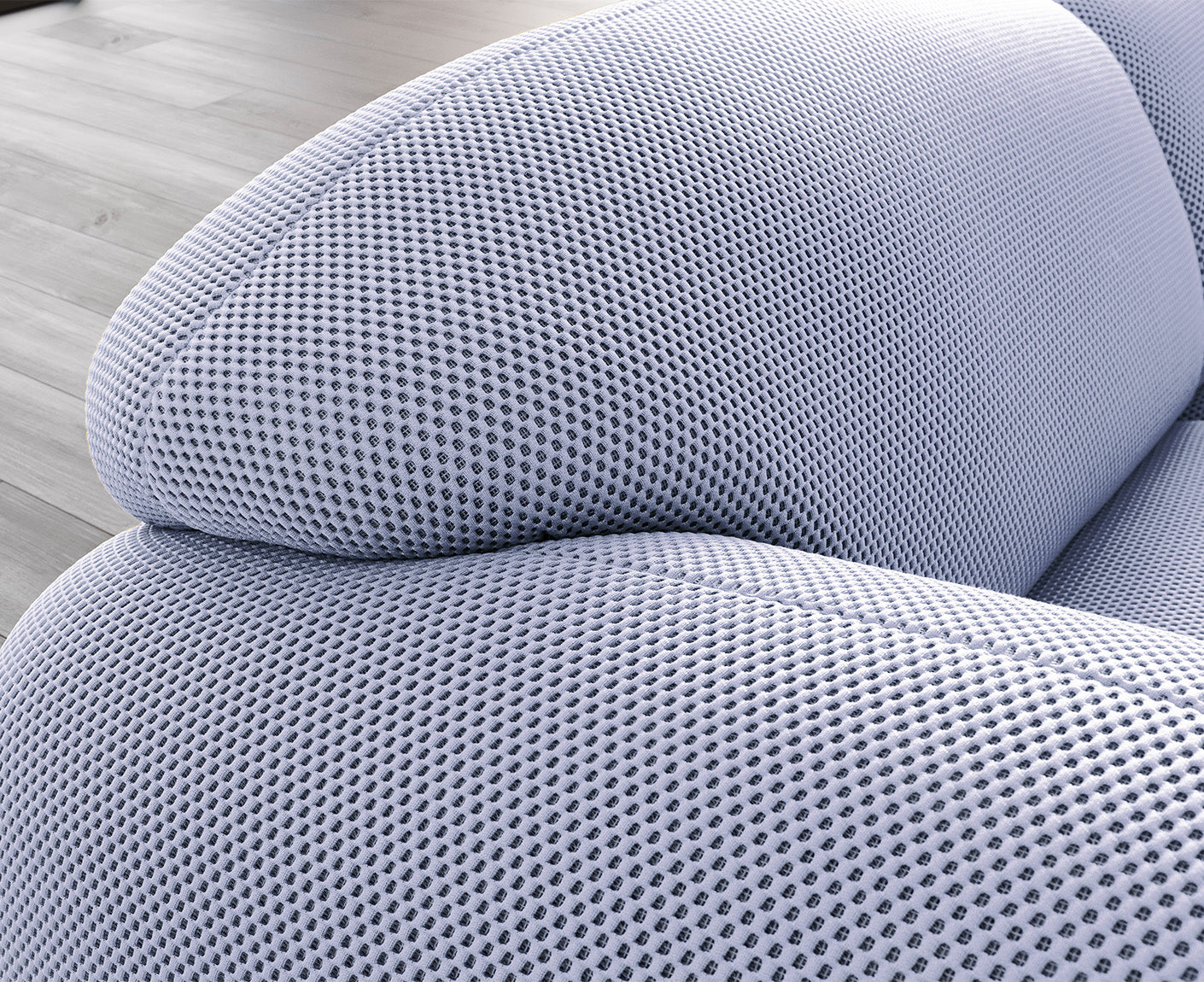 designwerk Globe 3-Sitzer Sofa | 292 x 116 cm | Flachgewebe 3D-Effekt