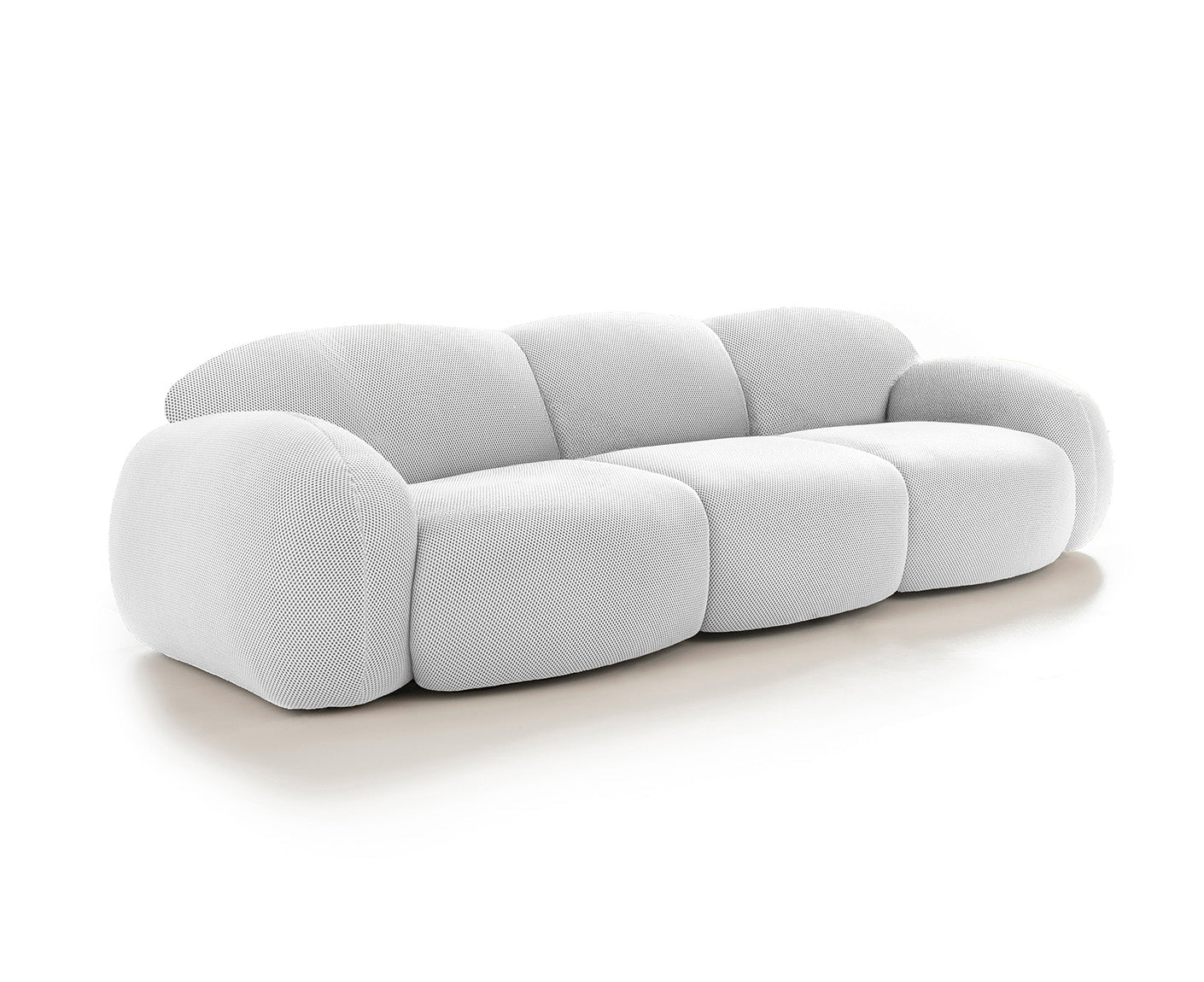 designwerk Globe 3-Sitzer Sofa | 292 x 116 cm | Flachgewebe 3D-Effekt