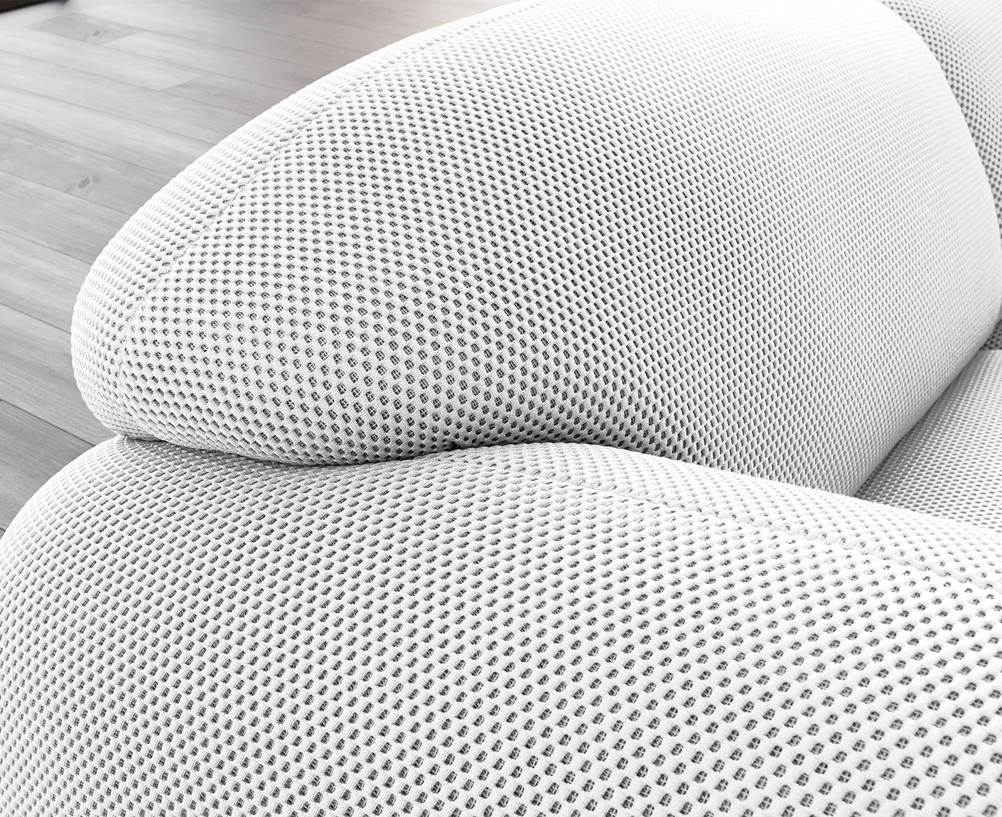 designwerk Globe 3-Sitzer Sofa | 292 x 116 cm | Flachgewebe 3D-Effekt