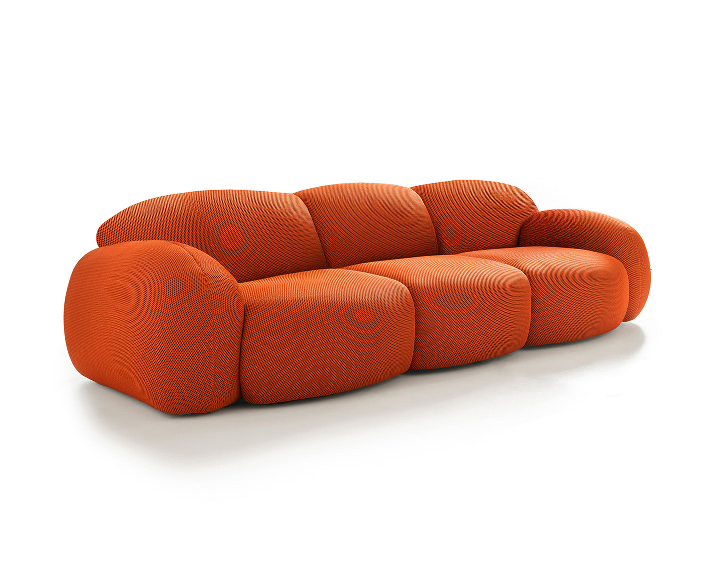 designwerk Globe 3-Sitzer Sofa | 292 x 116 cm | Flachgewebe 3D-Effekt