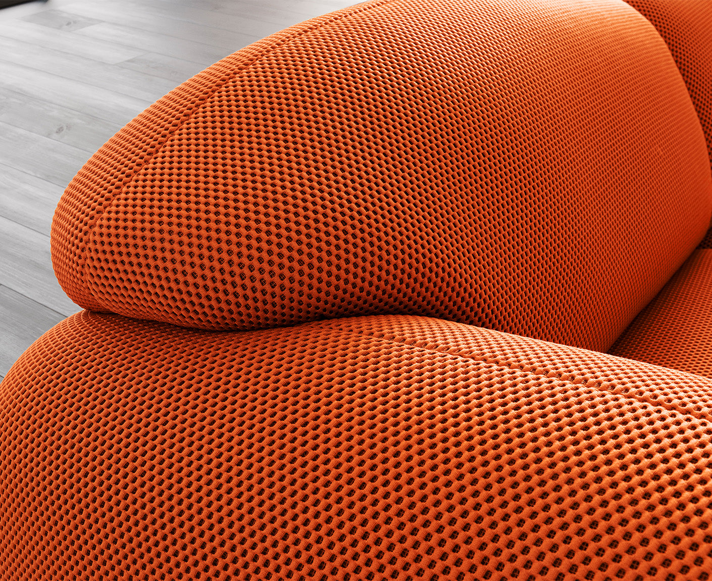 designwerk Globe 3-Sitzer Sofa | 292 x 116 cm | Flachgewebe 3D-Effekt