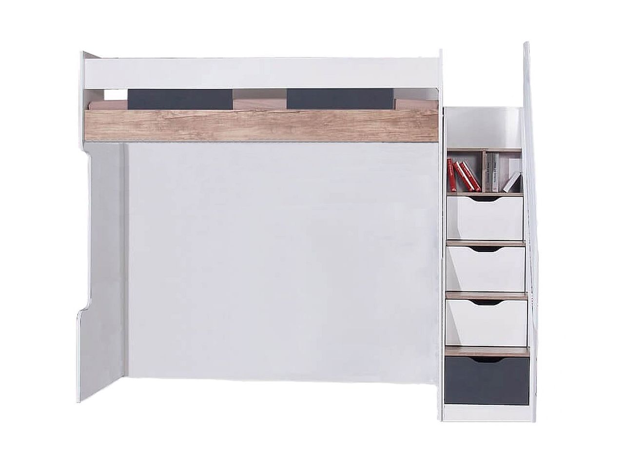COMPACT Multifunktionsbett 3 tlg. Weiß / Eiche