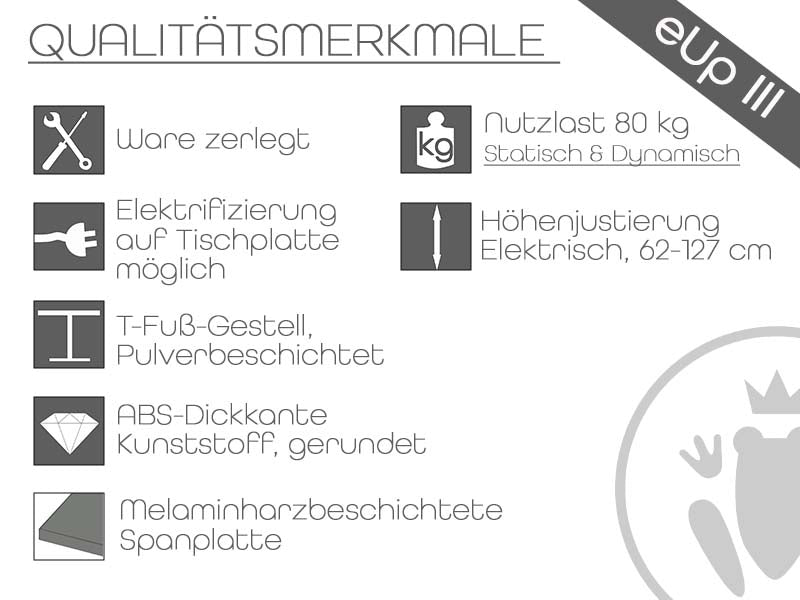 eUp 3 Workbench Doppelarbeitsplatz, elektrisch höhenverstellbar Fjordgrün