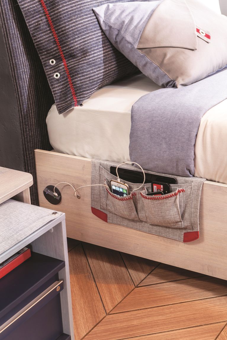 Cilek TRIO Kinderbett mit Bettkasten 100x200cm Jugendbett Holz White-Wash