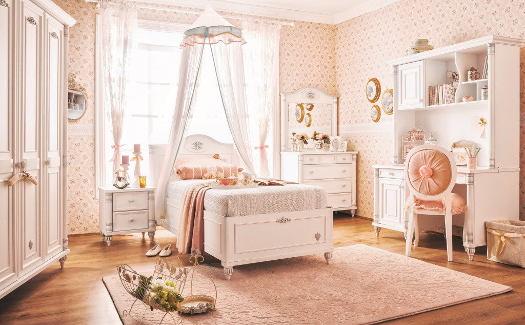 Cilek ROMANTIC Kommode mit Spiegel Anrichte Sideboard Weiß