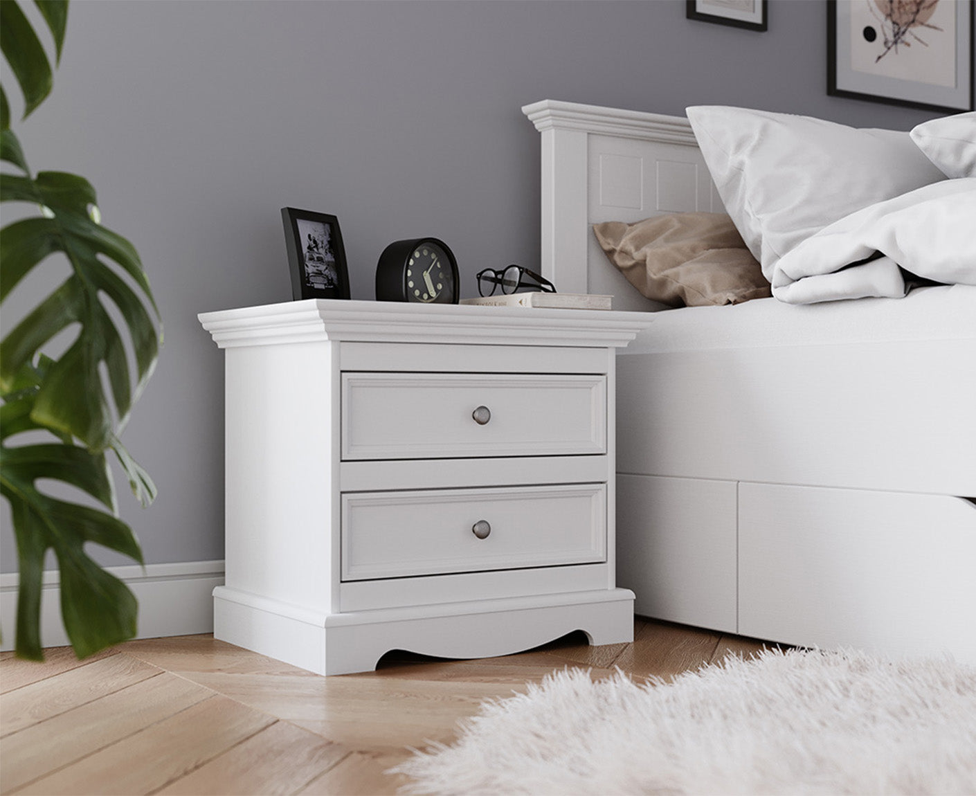 Belluno Elegante Nachtkommode Massivholz