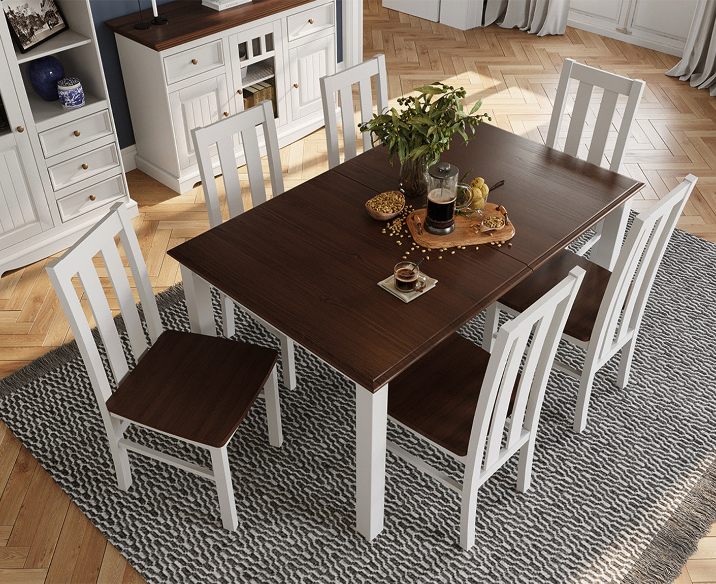 Belluno Elegante Esstisch Massivholz, ausziehbar