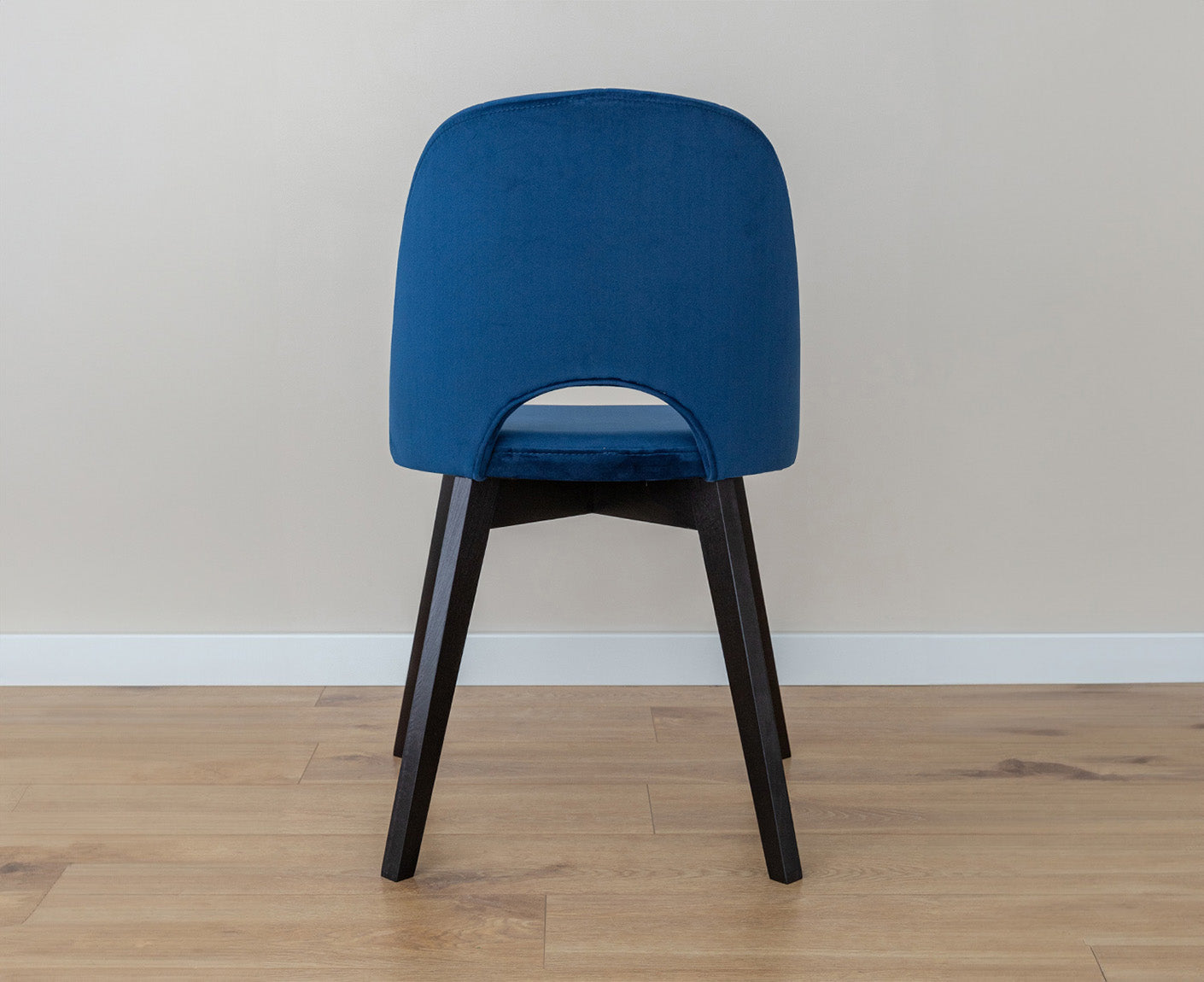Breno Esszimmerstuhl Massivholz Buche Schwarz/ Blau Samt