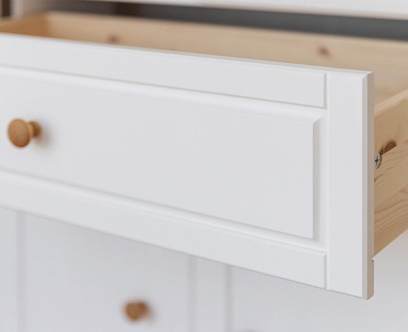Marone Elite Sideboard 4-türig Massivholz Weiß / Grau