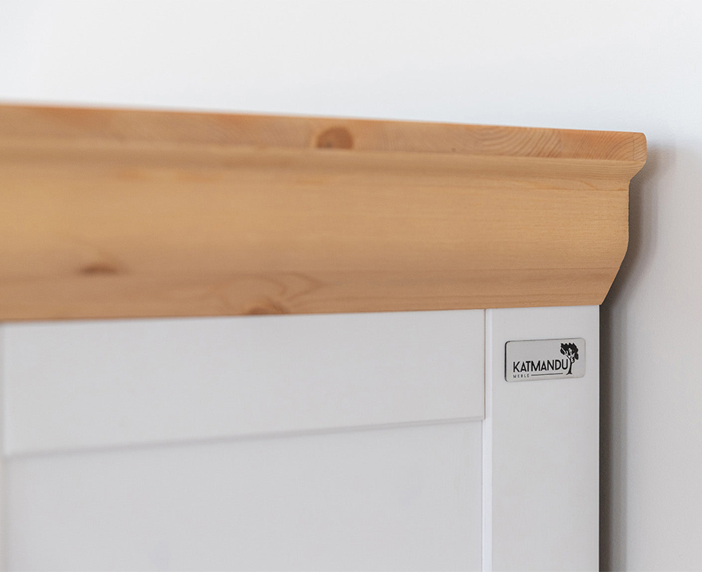 Marone Elite Sideboard 3-türig Massivholz Weiß / Grau