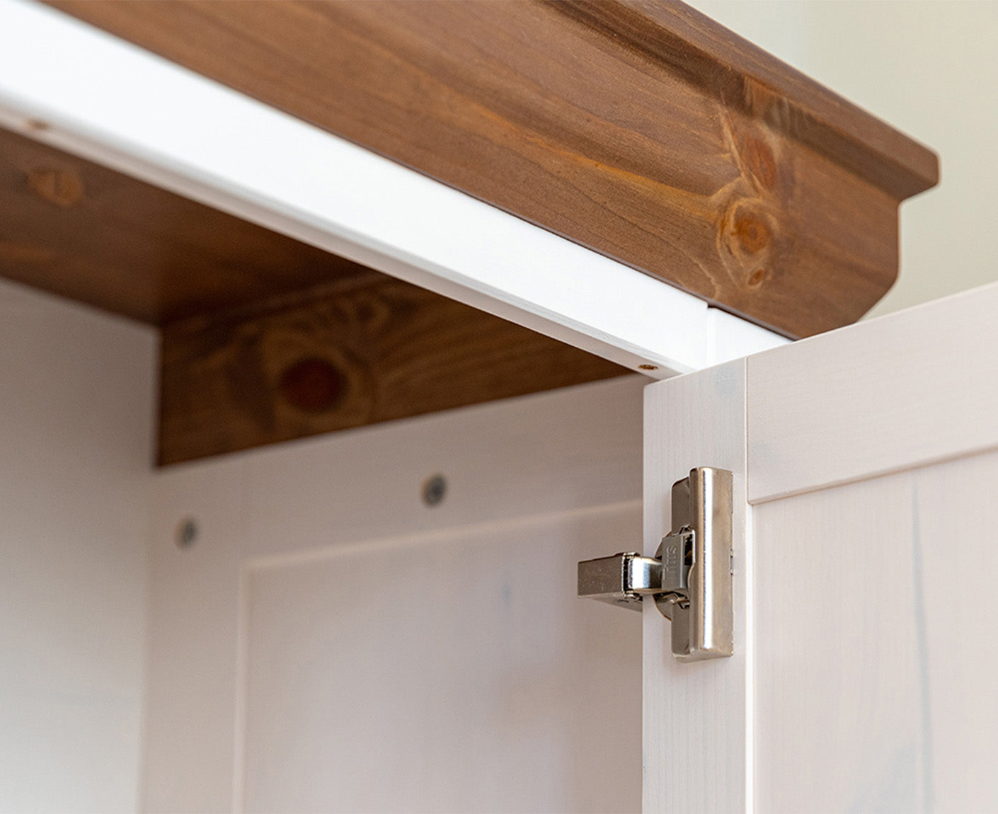 Marone Elite Sideboard 4-türig Massivholz Weiß / Grau