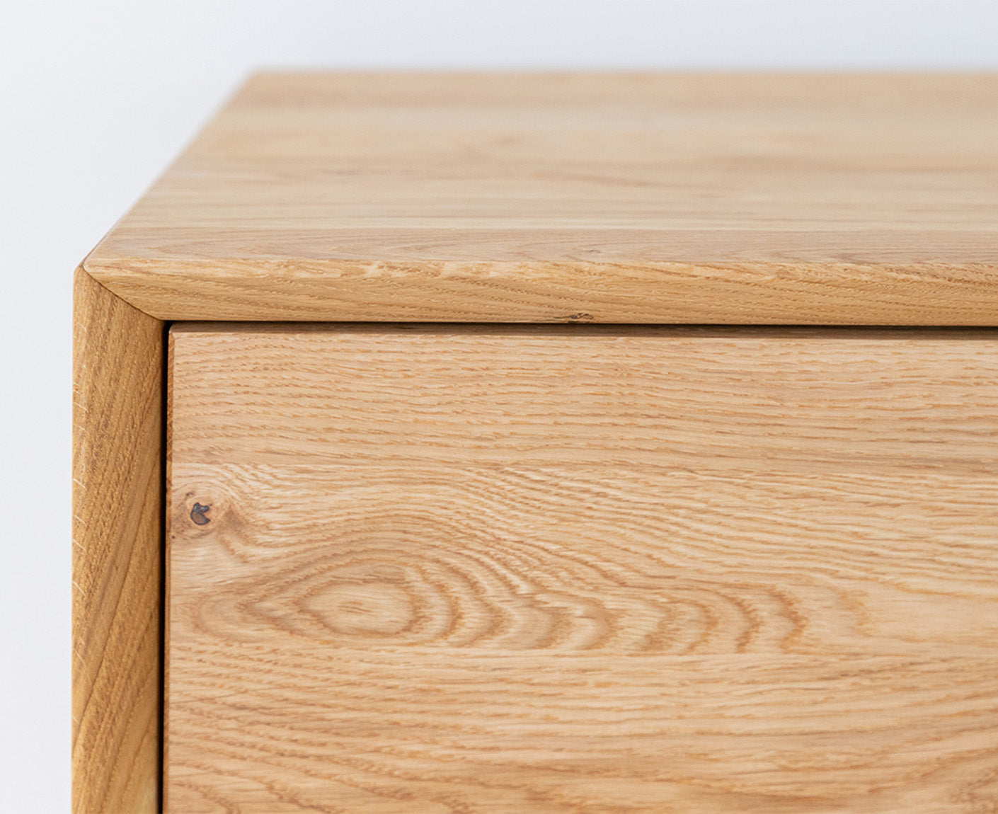 Modern Loft TV-Lowboard 200 cm mit Schublade Massivholz Eiche, geölt