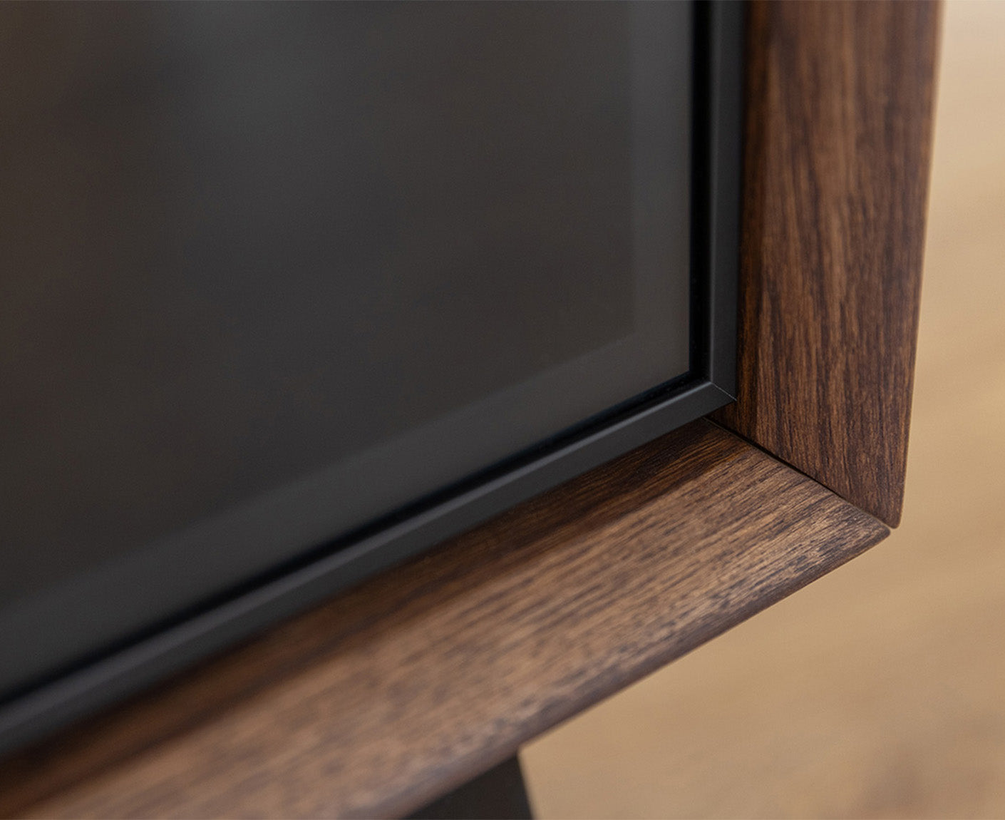 Modern Loft TV-Lowboard 200 cm Massivholz Eiche geölt/Glas Grafit Matt