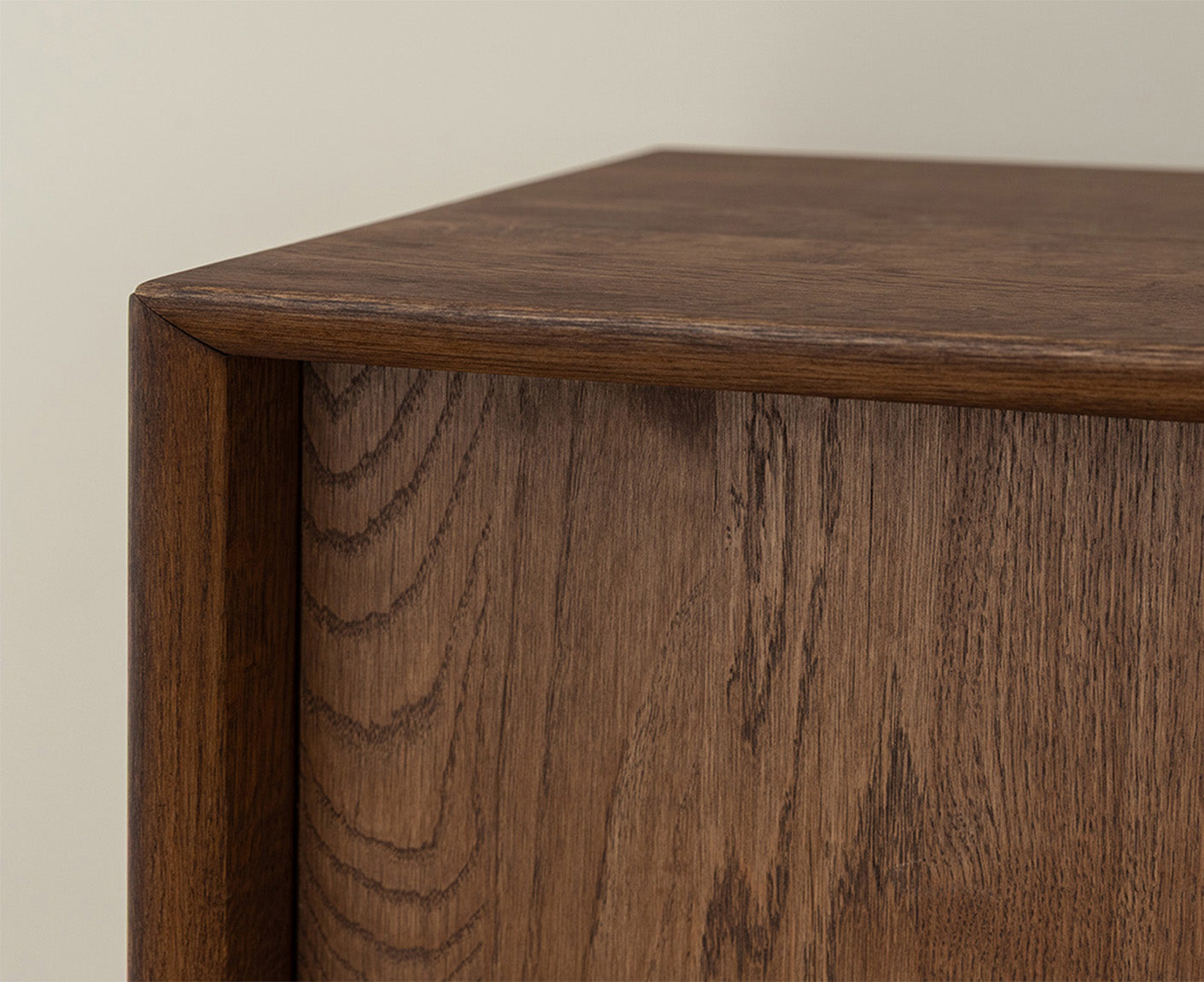 Modern Loft TV-Lowboard 200 cm Massivholz Eiche geölt/Glas Grafit Matt