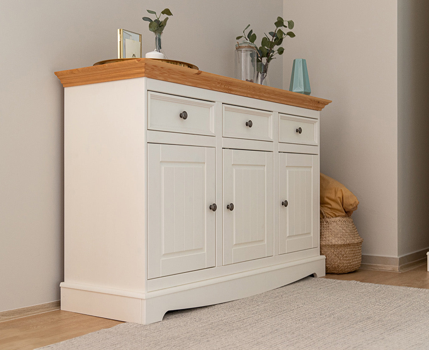 Belluno Elegante Sideboard 130x85 cm Massivholz