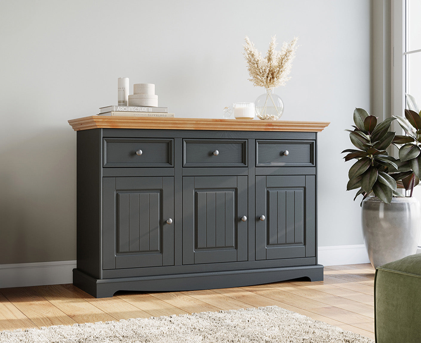 Belluno Elegante Sideboard 130x85 cm Massivholz