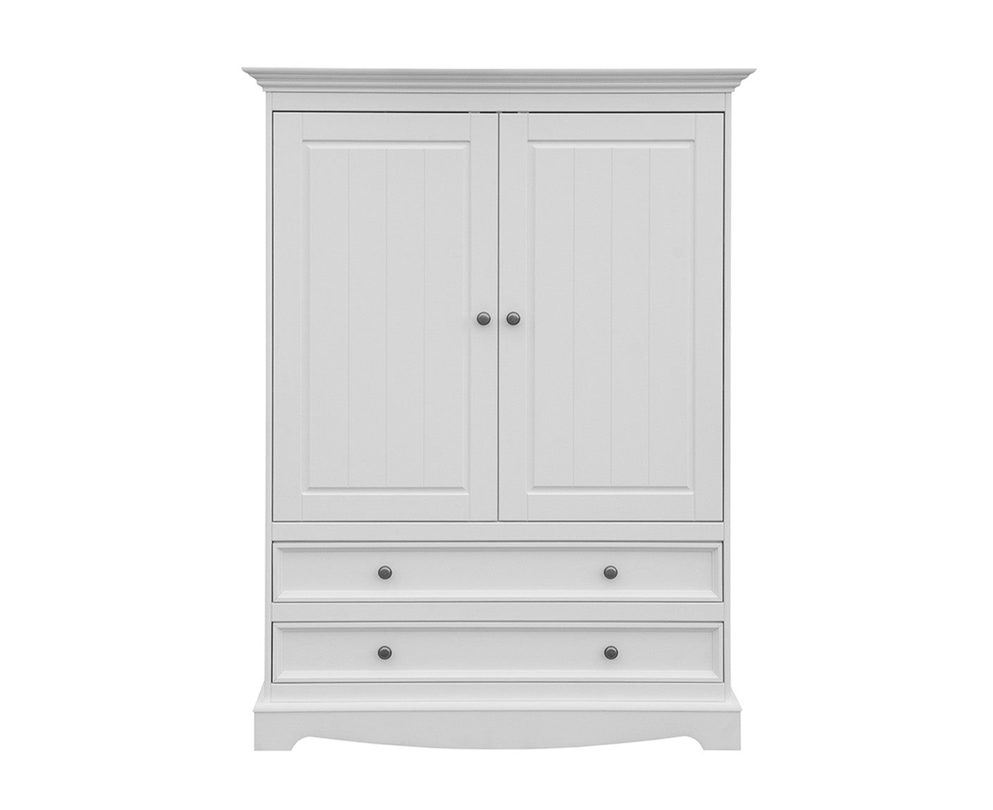 Belluno Elegante Kleiderschrank Massivholz 2-türig mit Schubladen