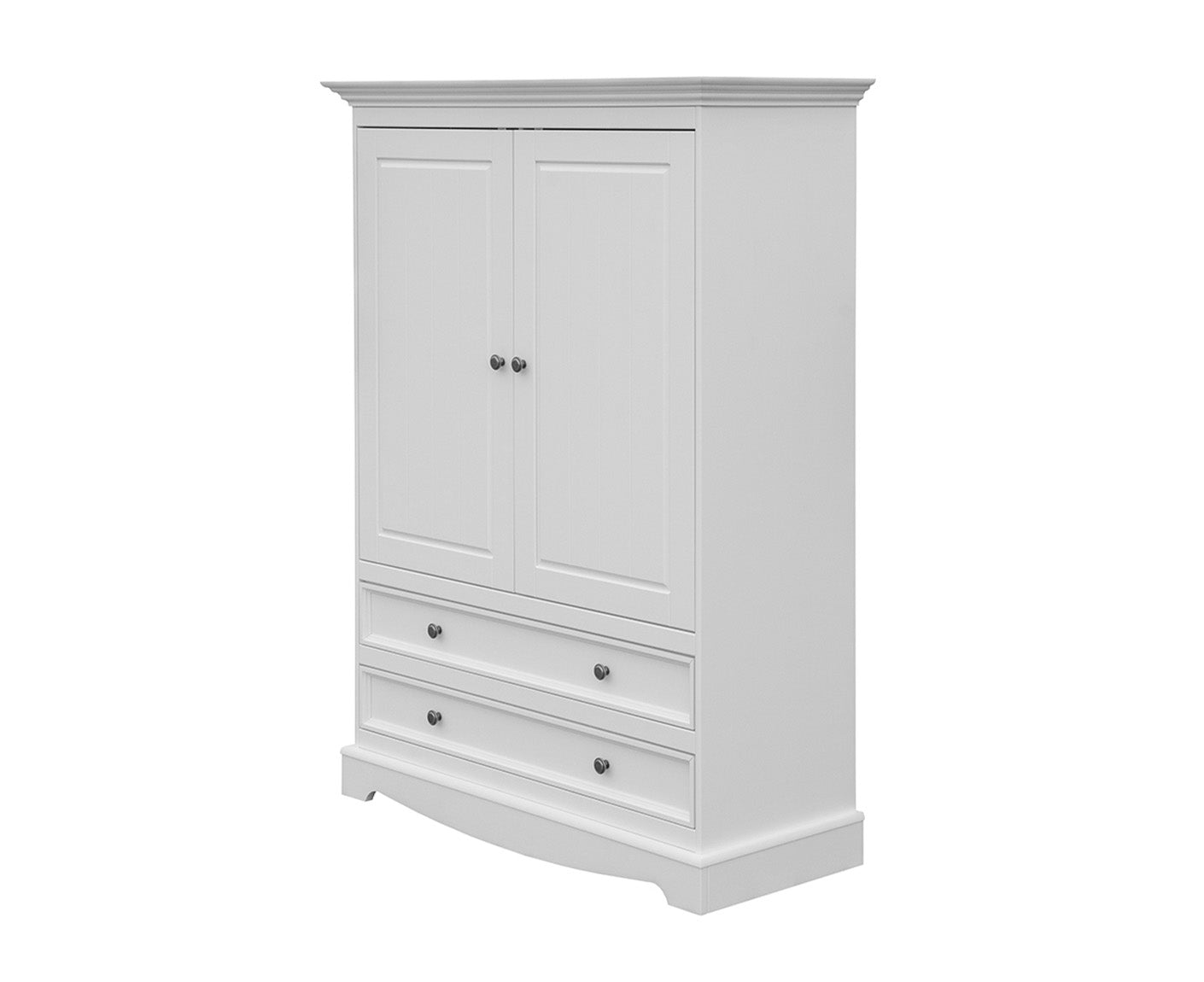 Belluno Elegante Kleiderschrank Massivholz 2-türig mit Schubladen