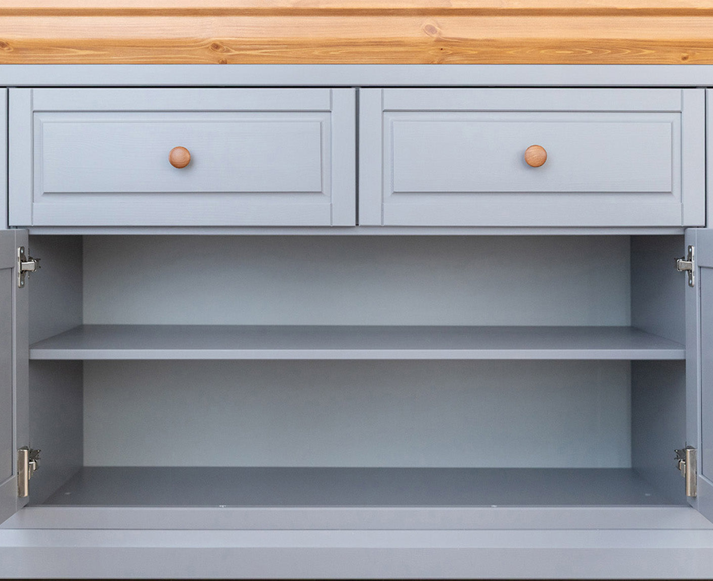 Marone Elite Sideboard 4-türig Massivholz Weiß / Grau