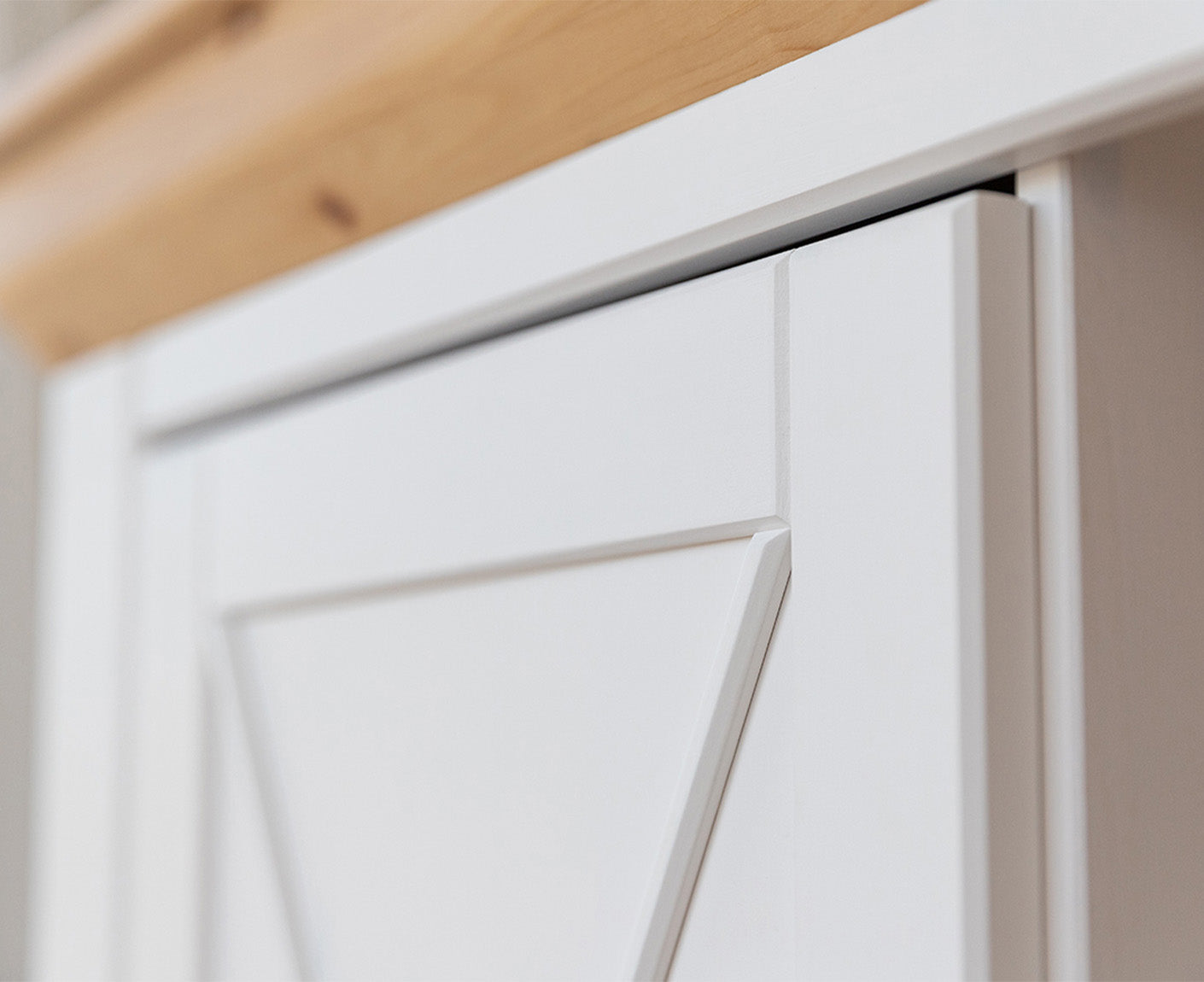 Marone Elite Sideboard 2-türig Massivholz Weiß / Grau