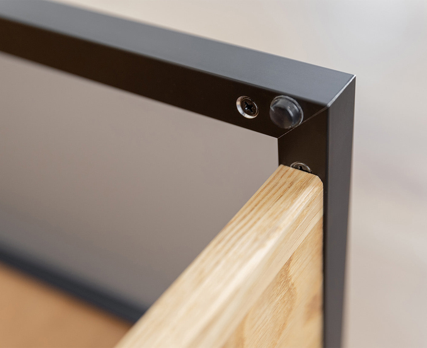 Modern Loft TV-Lowboard 160 cm Massivholz Eiche geölt/Glas Grafit Matt