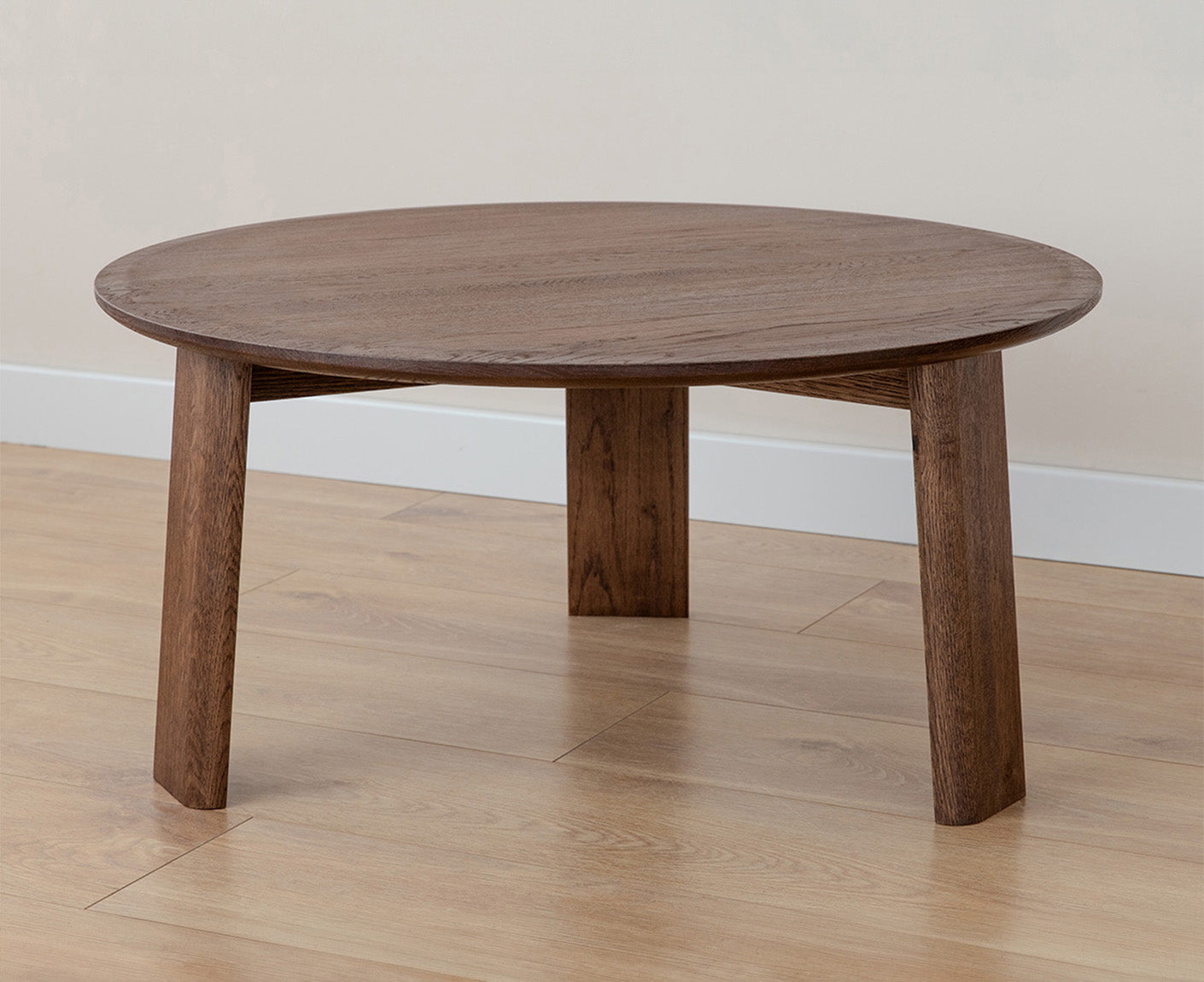 Monty Couchtisch Beistelltisch Ø 71 cm Massivholz geölt