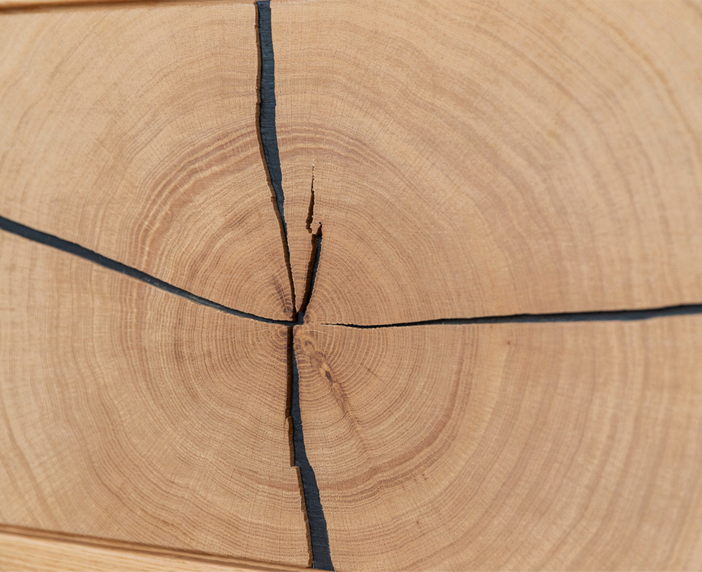 Tirano Vitrine Hirnholz Massivholz Eiche geölt, fertig montiert