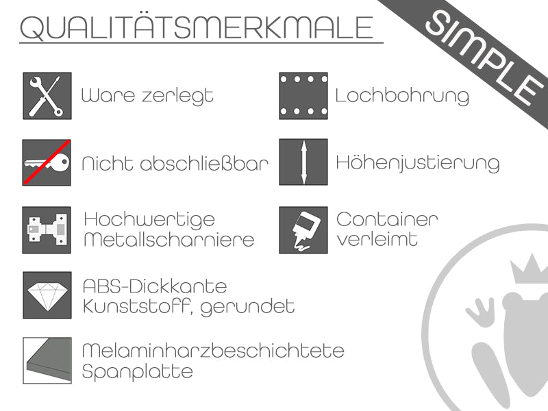 Texas Simple Basic Türenpaar für Aktenregal 3OH Weiß