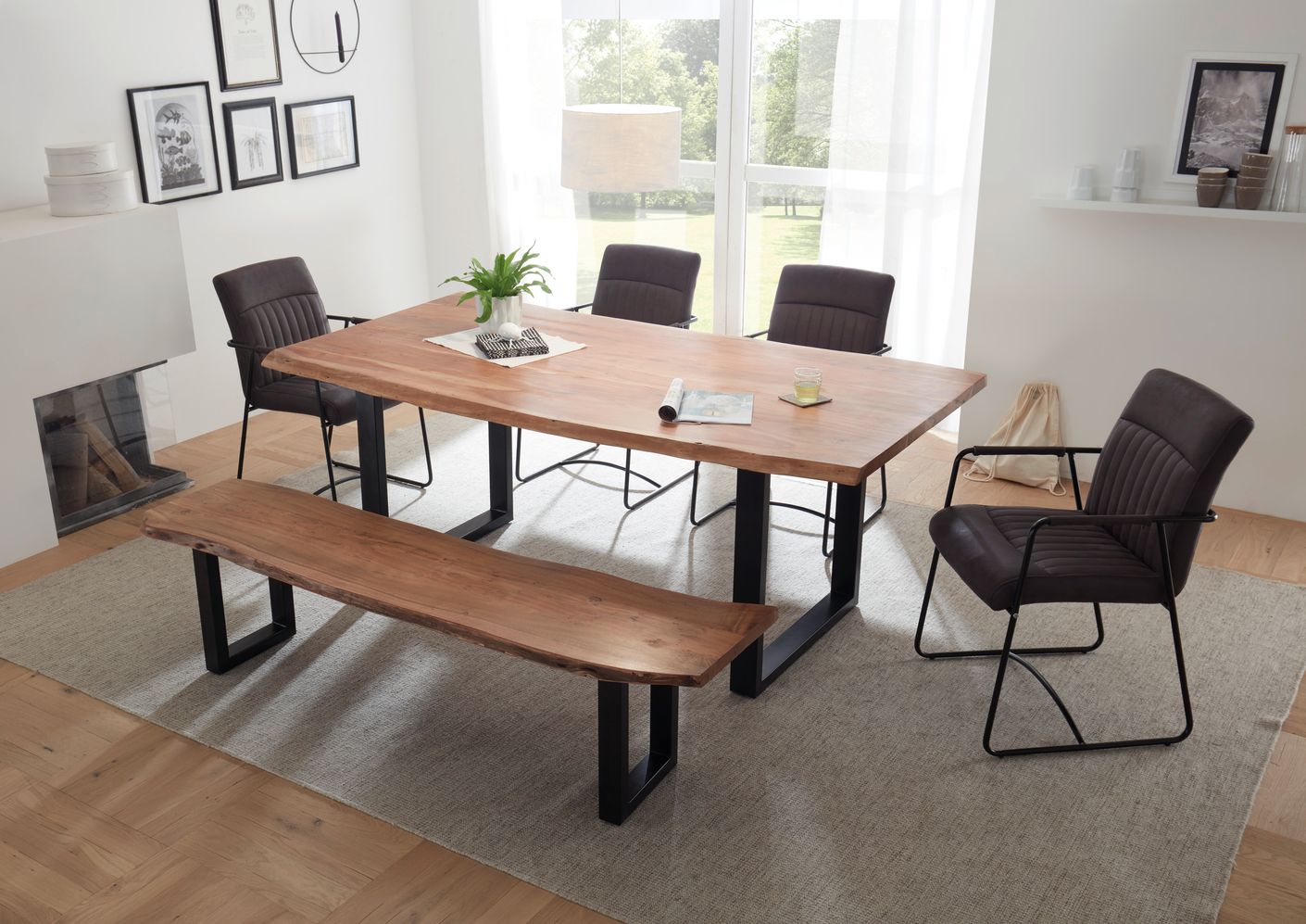 India Esstisch Massivholz Akazie 180 cm