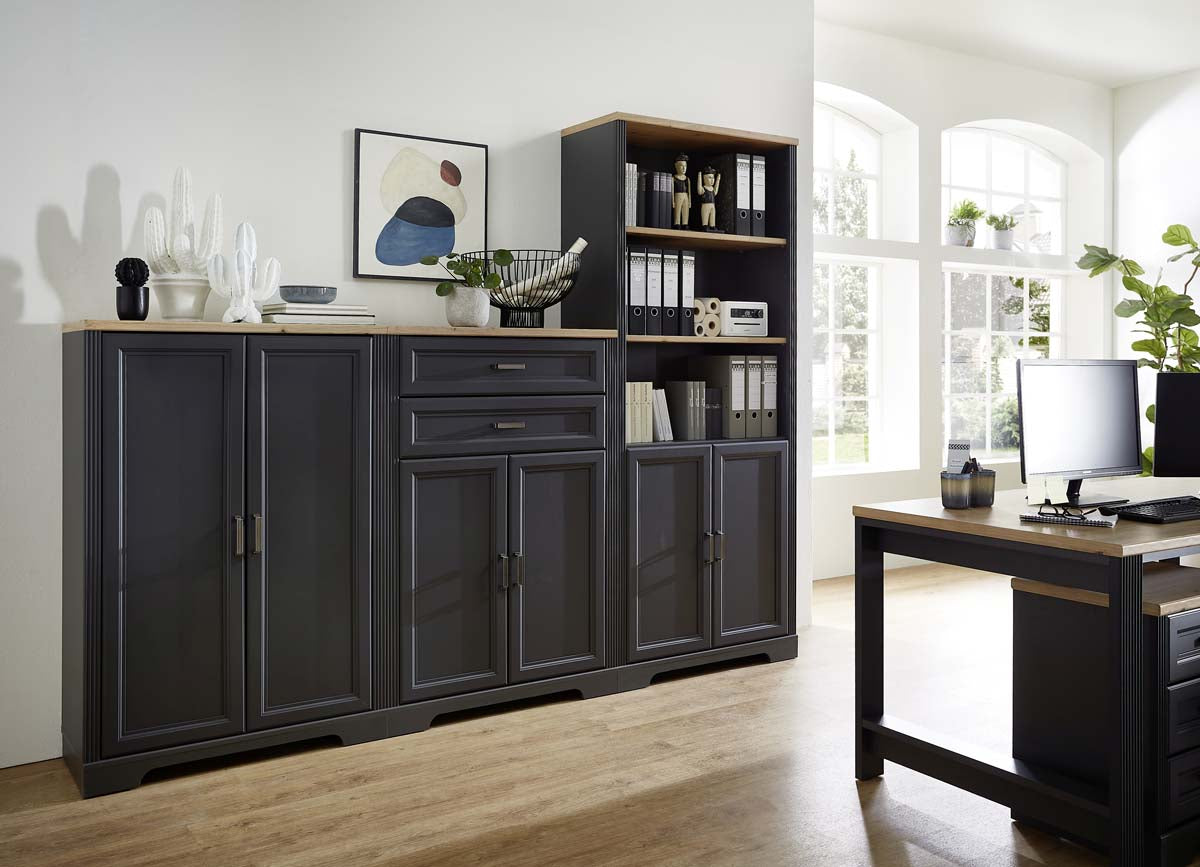 Jasmin Komplettbüro Graphit / Artisan Eiche