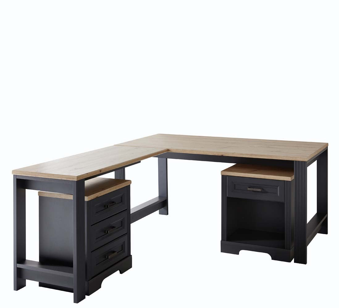 Jasmin Komplettbüro Graphit / Artisan Eiche