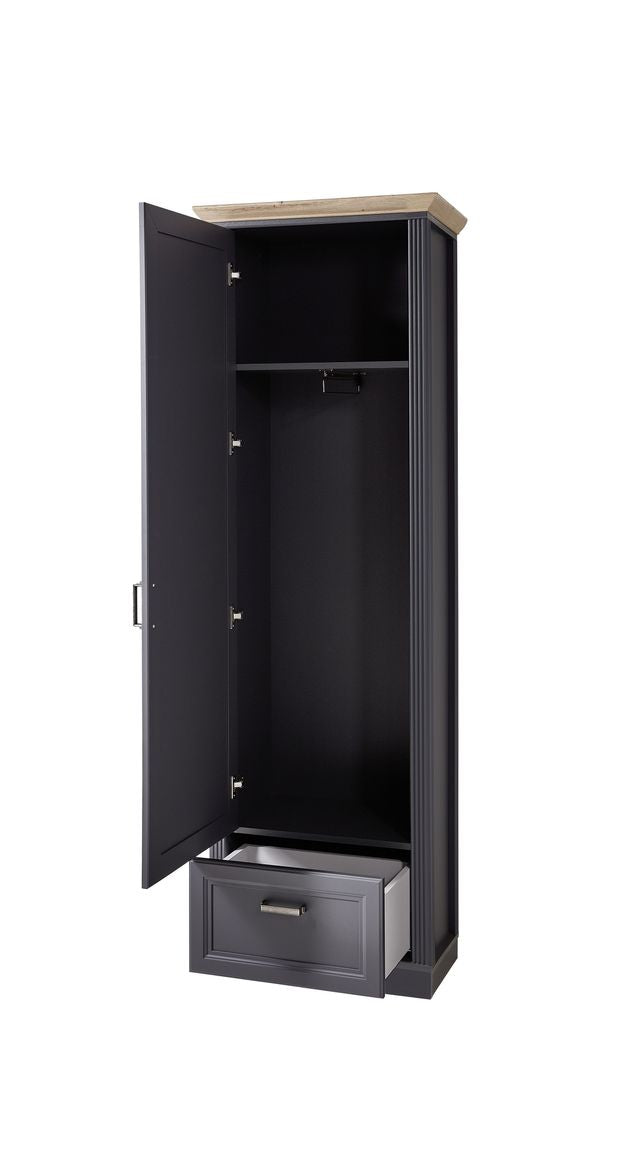 25180 JASMIN Garderobenschrank Graphit / Eiche