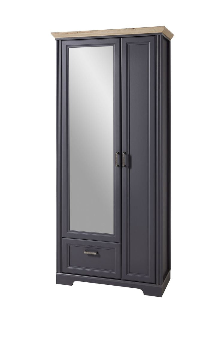 25181 JASMIN Garderobenschrank Graphit / Eiche