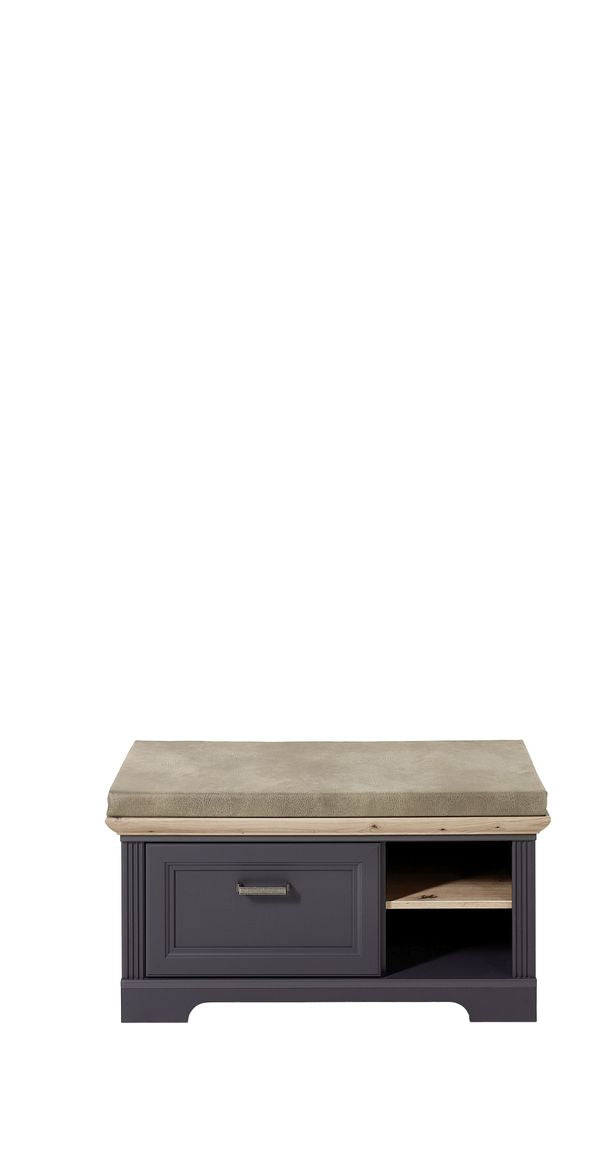 JASMIN Schuhbank Graphit / Eiche