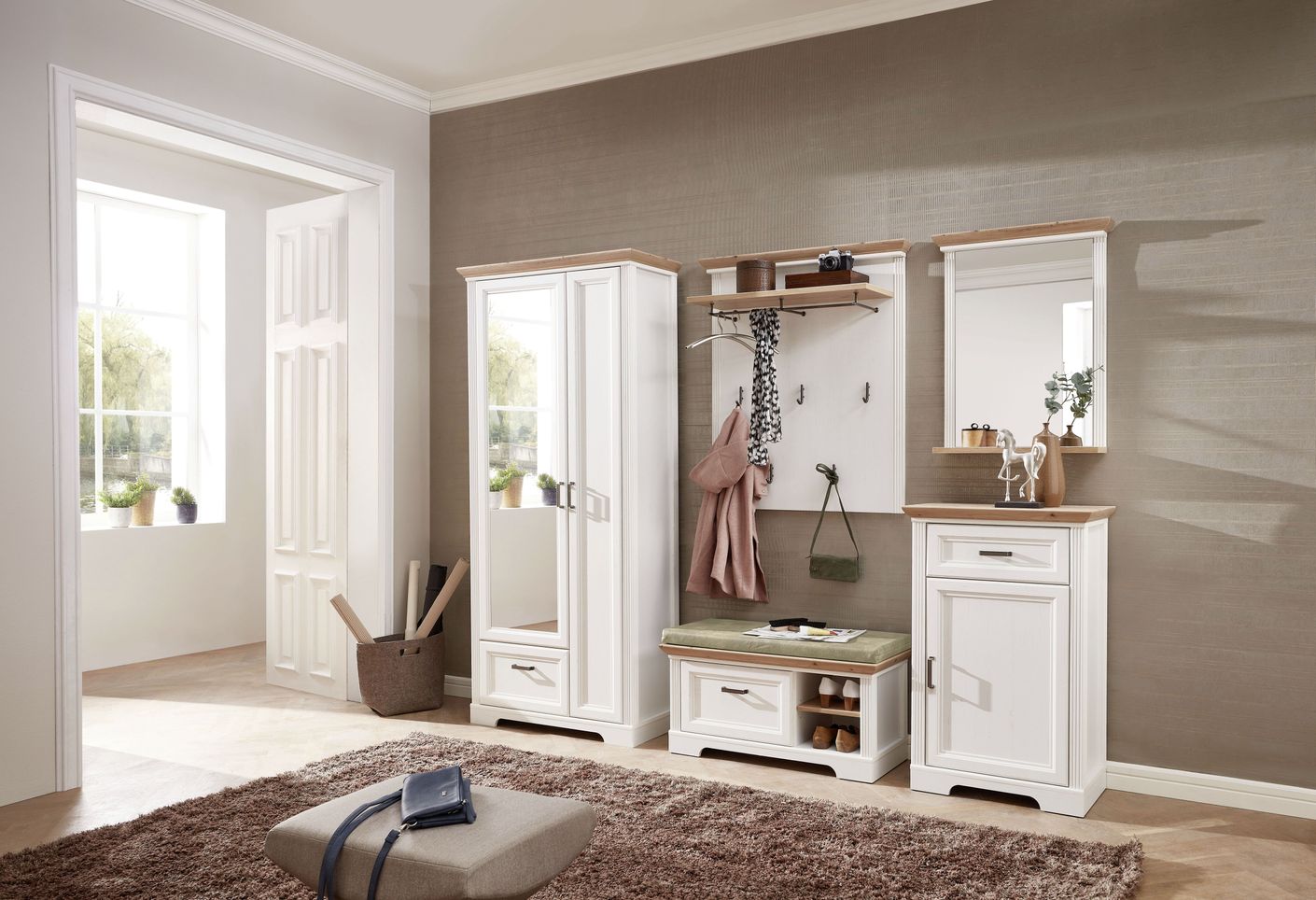25169 JASMIN Garderobenschrank Pinie hell / Eiche