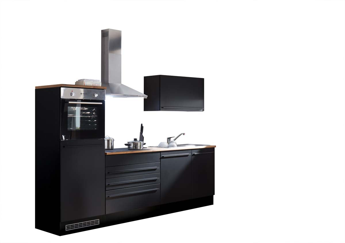 Jarklow Küchenblock 260 cm Schwarz Matt