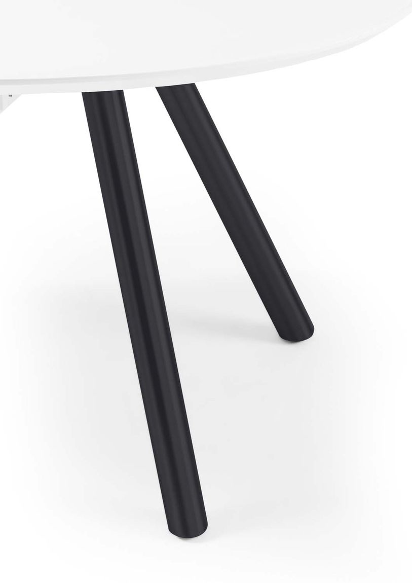Jean Esstisch mit Glasplatte, ausziehbar 180-225 cm, Weiß / Schwarz