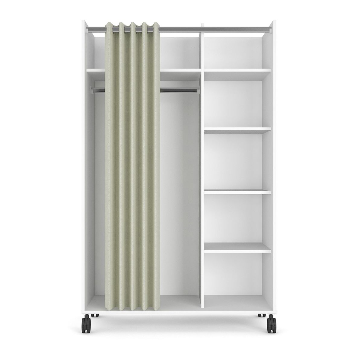 Kit Einsatz für Kleiderschrank Weiß Textil Beige hell