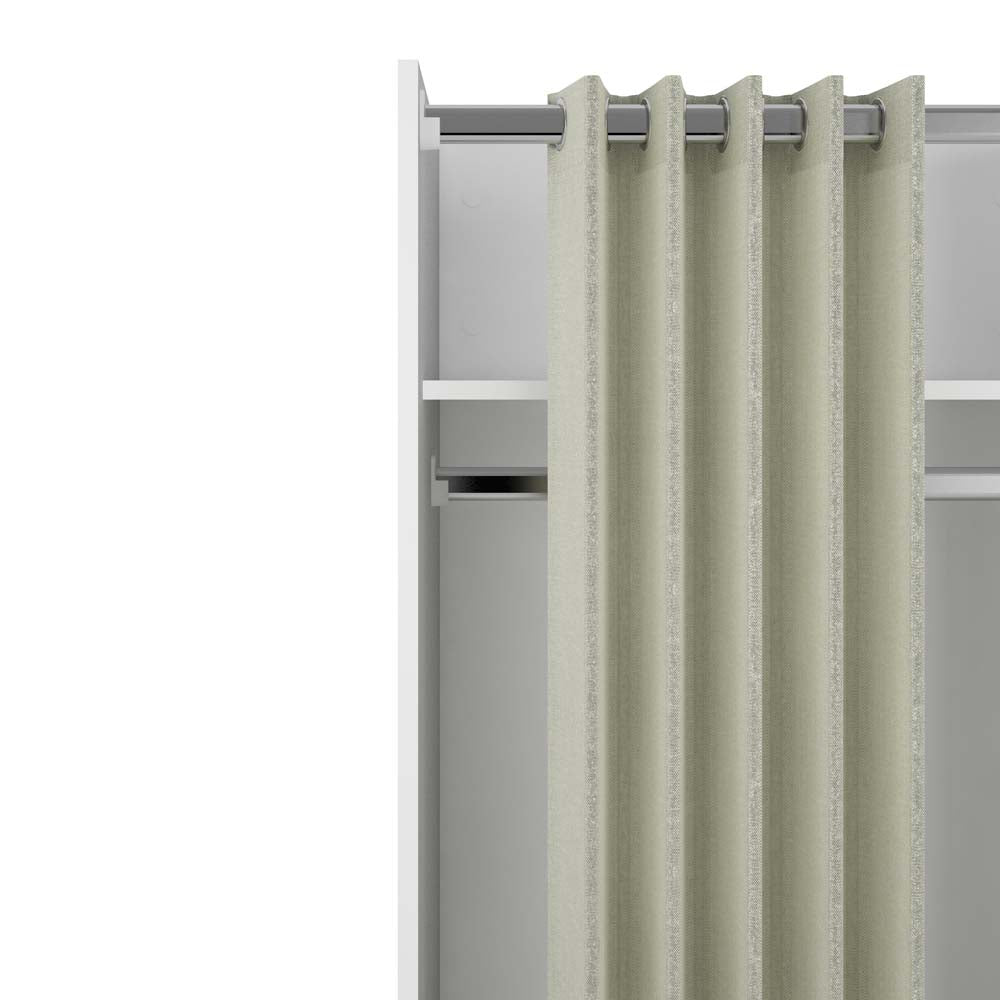 Kit Einsatz für Kleiderschrank Weiß Textil Beige hell