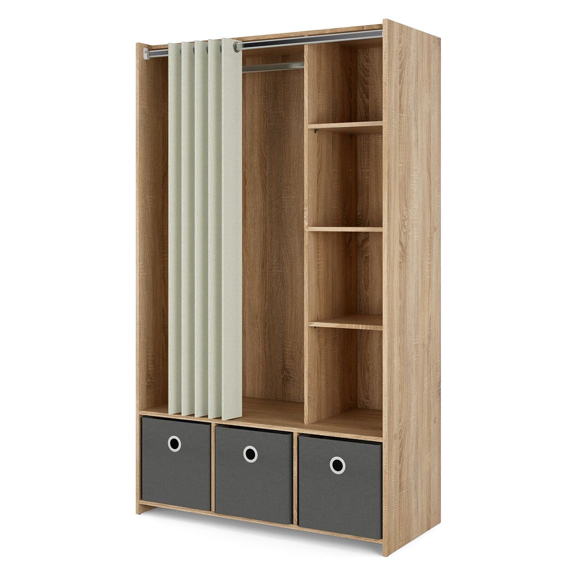 Kit Einsatz für Kleiderschrank Jackson Hickory Textil Beige hell