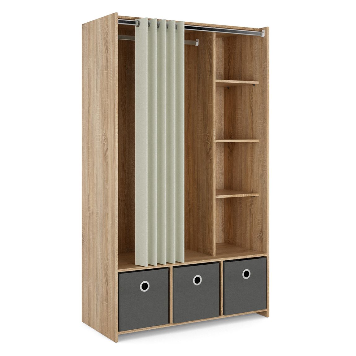 Kit Einsatz für Kleiderschrank Jackson Hickory Textil Beige hell