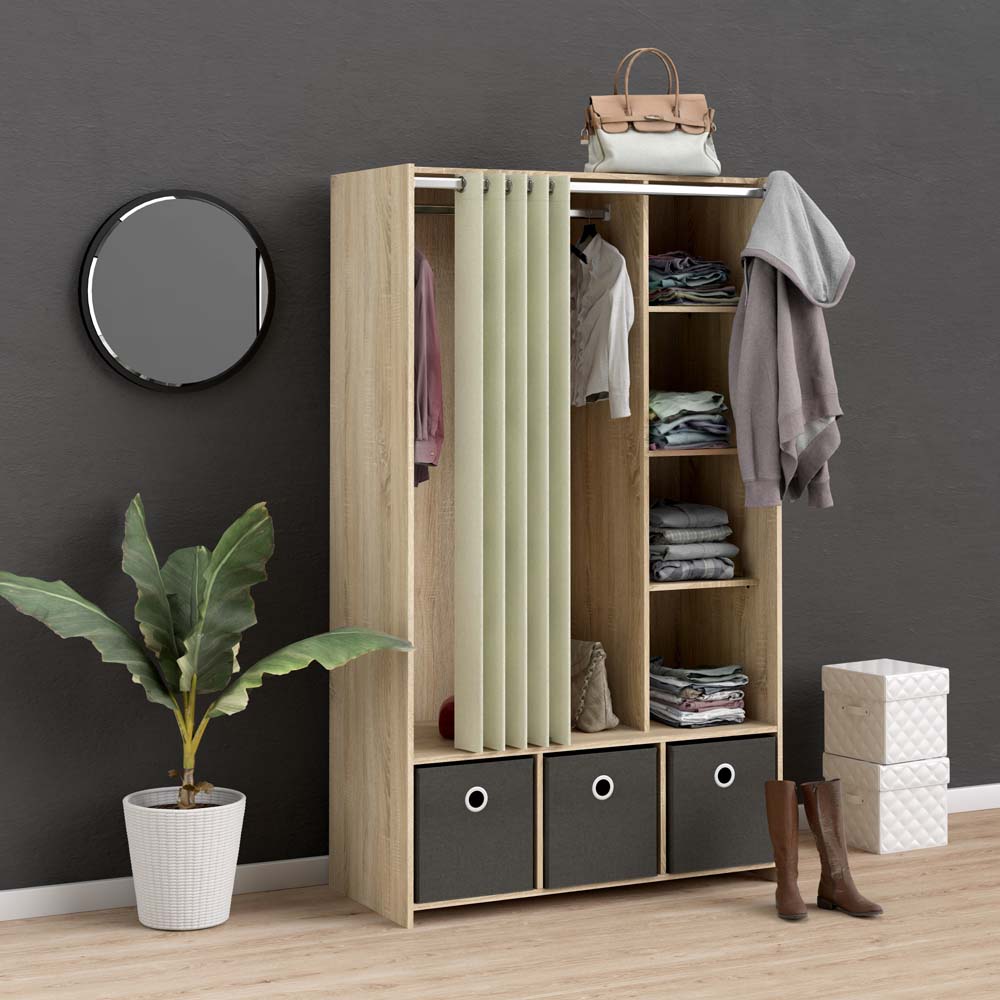 Kit Einsatz für Kleiderschrank Jackson Hickory Textil Beige hell