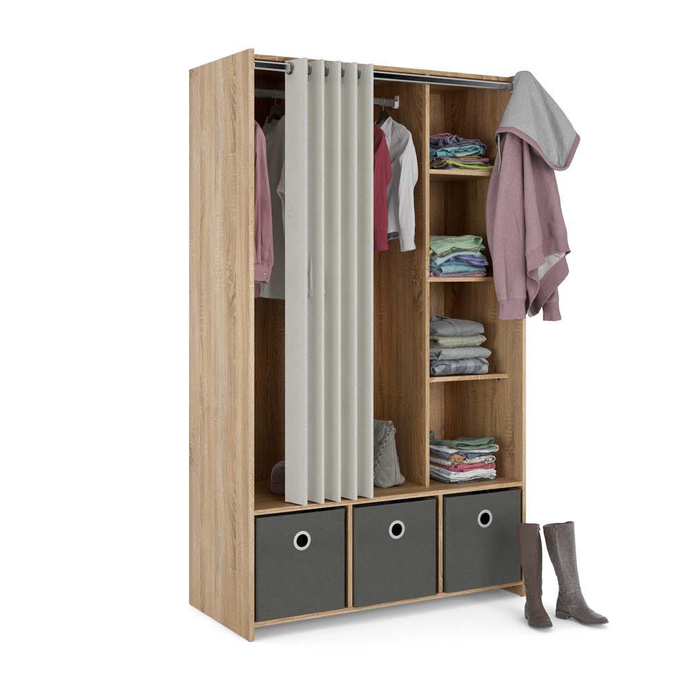Kit Einsatz für Kleiderschrank Jackson Hickory Textil Beige hell