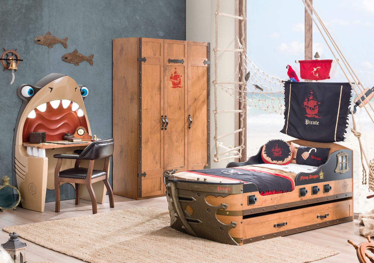 Cilek PIRATE 11 Kinderzimmer Set Komplettset Kinder Spielzimmer Piraten Braun