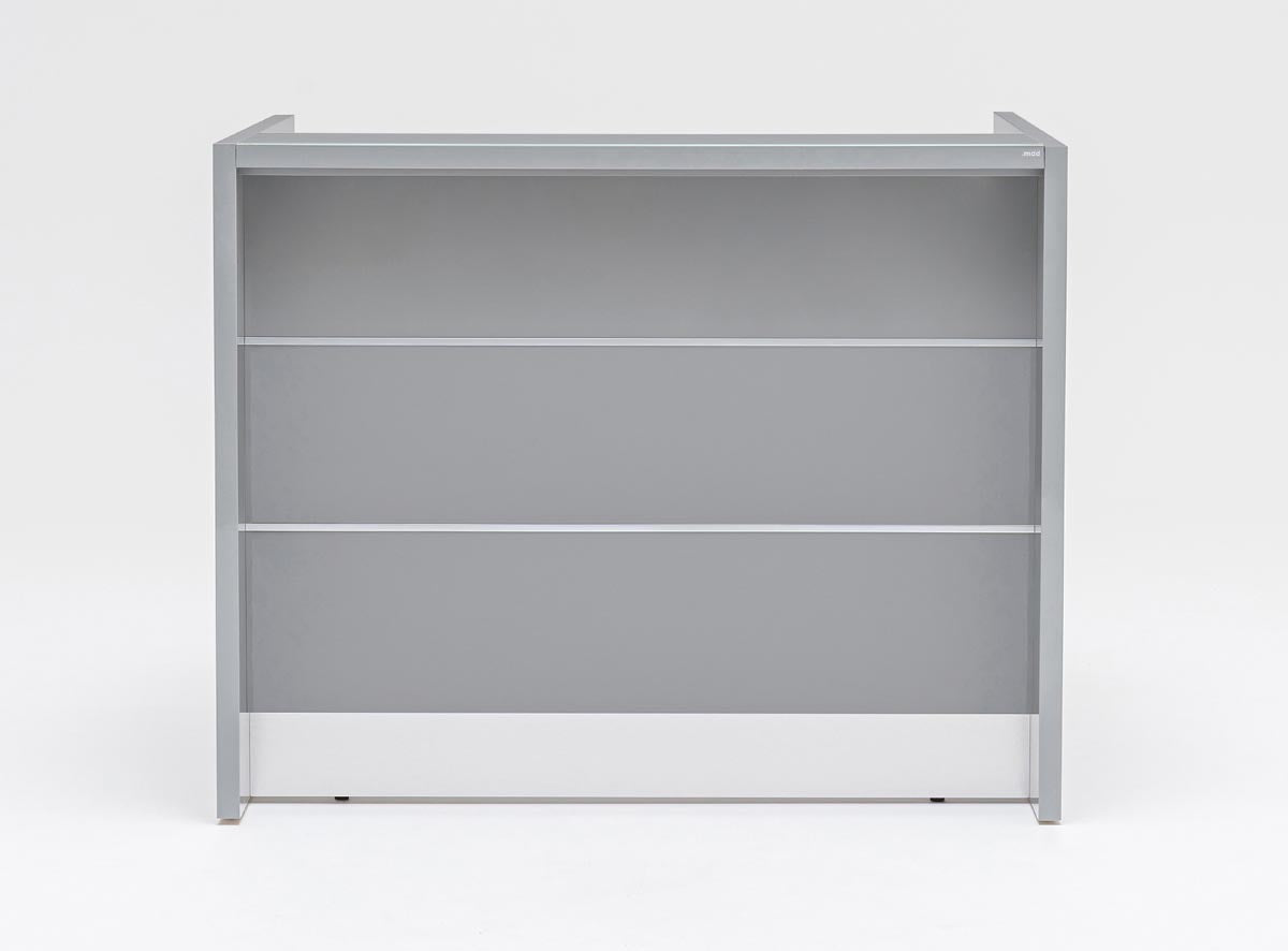 Valde 1 Counter / Empfangstheke, 92x45 cm Grau Hochglanz / Korpus wählbar