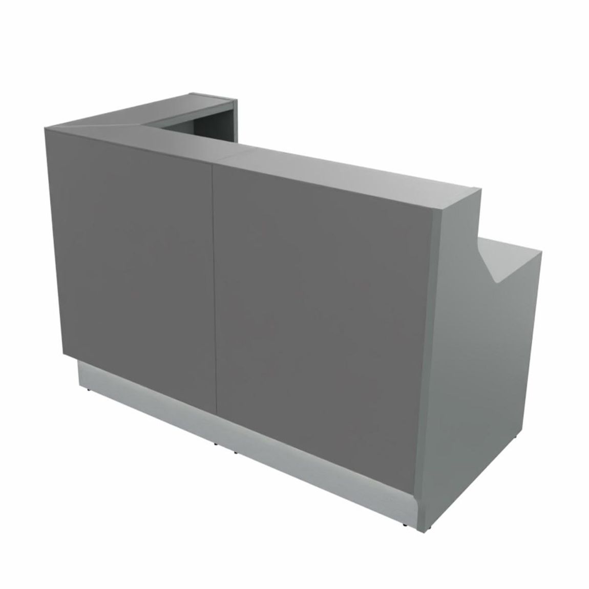 Linea 4 Empfangstheke, einseitig geschlossen, Silber / Größe und Korpus wählbar