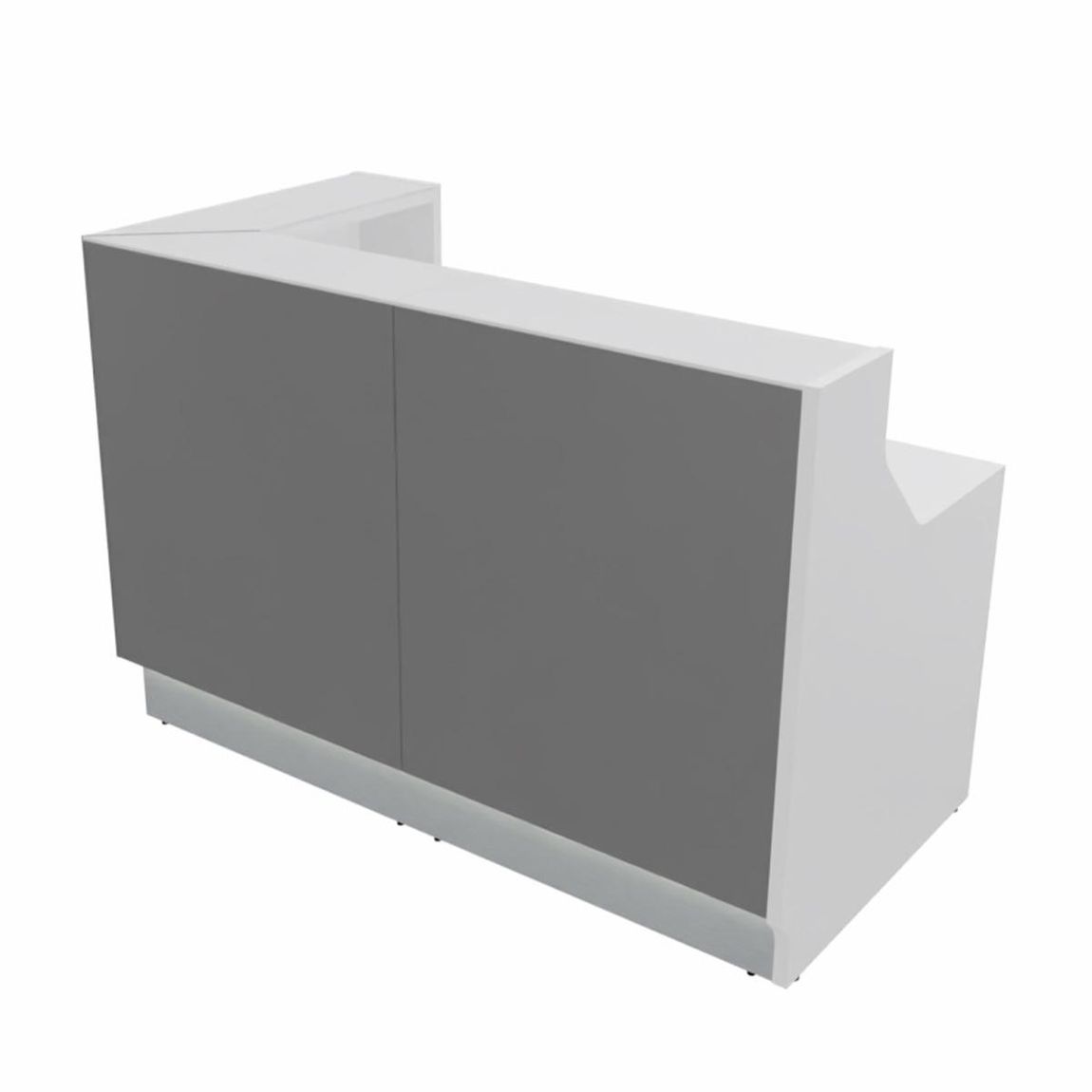 Linea 4 Empfangstheke, einseitig geschlossen, Silber / Größe und Korpus wählbar