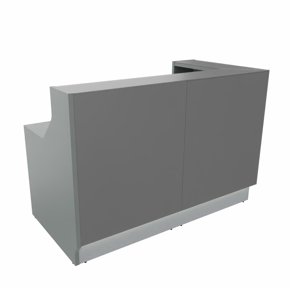 Linea 4 Empfangstheke, einseitig geschlossen, Silber / Größe und Korpus wählbar