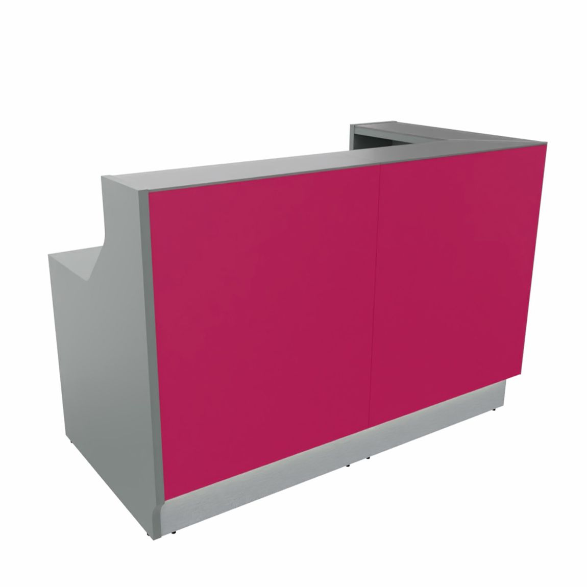 Linea 4 Empfangstheke, einseitig geschlossen, Pink / Größe und Korpus wählbar