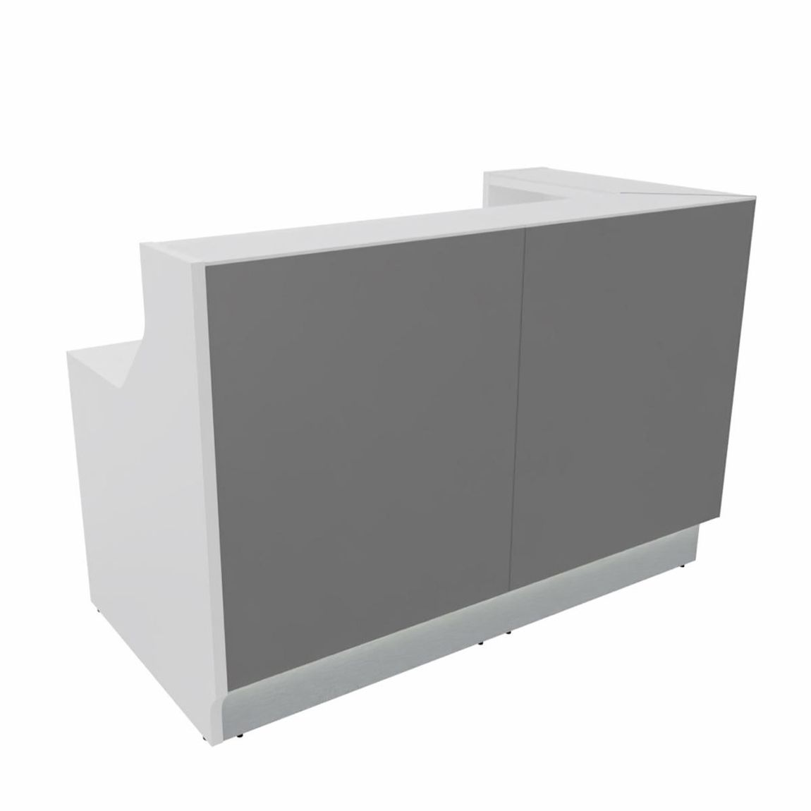Linea 4 Empfangstheke, einseitig geschlossen, Silber / Größe und Korpus wählbar